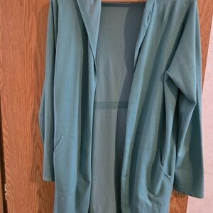 Teal Open-Front Cardigan